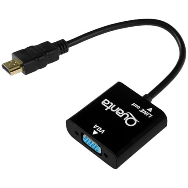 Adaptador HDMI macho a VGA fêmea com Áudio Quanta QTHDV34