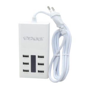 Adaptador USB-C de Tomada Satellite A-R12U com 6 portas USB (Bi-volt) Branco