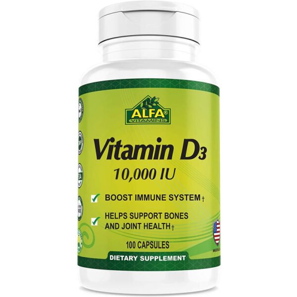 Alfa Vitamins Vitamin D3 10000 IU (100 Cápsulas)