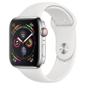 Apple Watch S4 (GPS+Cellular) Caixa Inox 40mm pulseira Sport Band Branco MTVJ2BZ