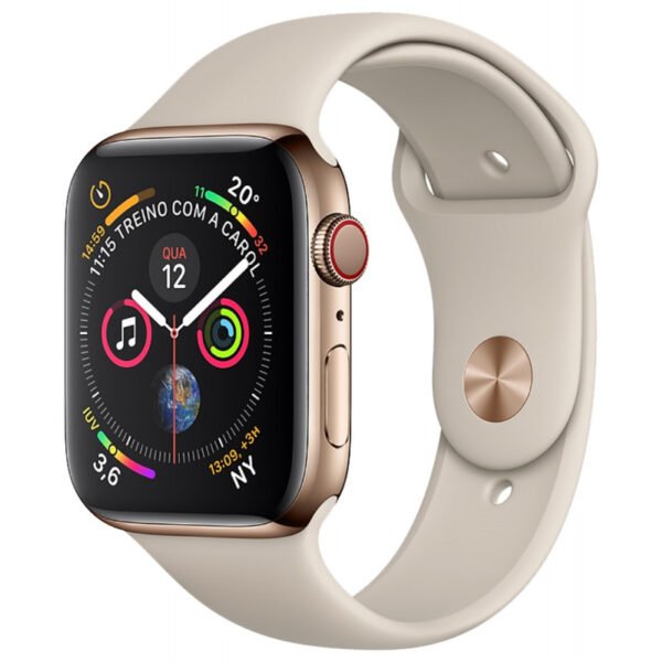 Apple Watch S4 (GPS+Cellular) Caixa Inox 40mm Pulseira Sport Band Cinza MTVN2BZ