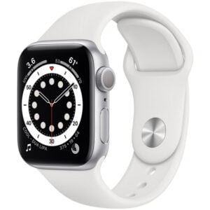 Apple Watch S6 (GPS) Caixa Alumínio Prateado 40mm Pulseira Esportiva Branca MG133LL