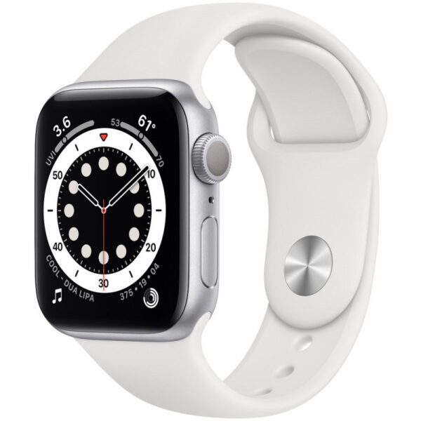 Apple Watch S6 (GPS) Caixa Alumínio Prateado 40mm Pulseira Esportiva Branca MG133LL