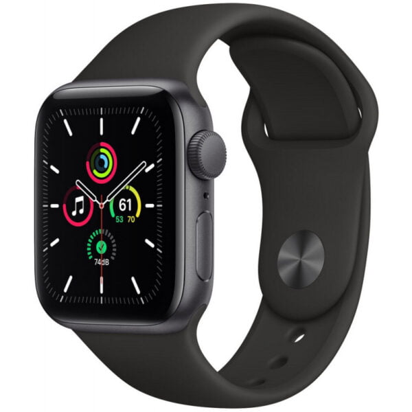 Apple Watch SE (GPS) Caixa Alumínio Cinza 40mm Pulseira Esportiva Preta MYDP2LZ