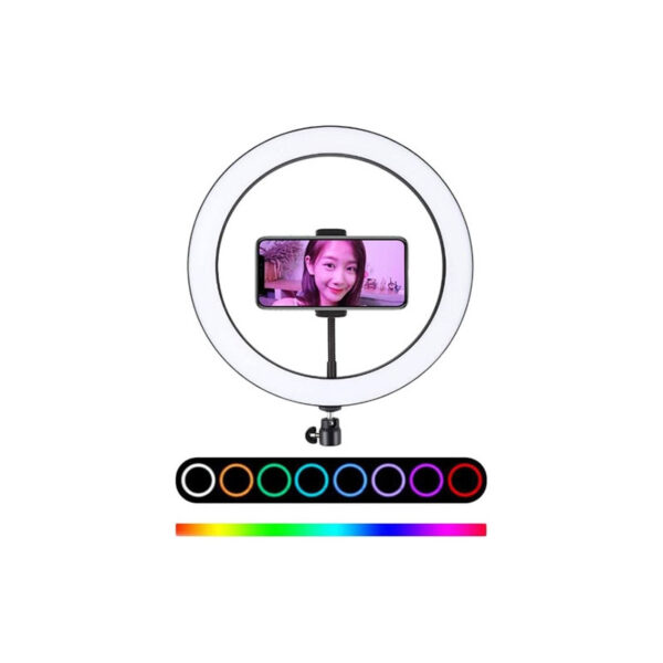 Aro LED Circular MJ30 RGB com Suporte para Celular