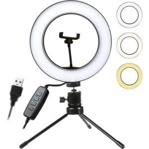 Aro LED Circular Satellite A-MK03 10" com Suporte para Celular