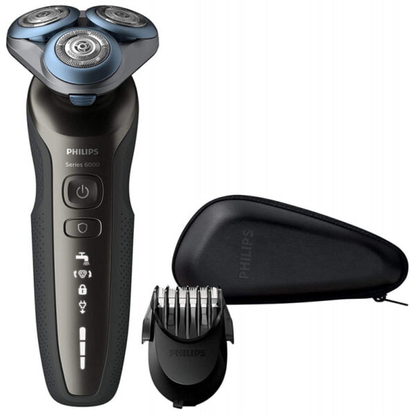 Barbeador Philips Shaver S-6640 Recarregável 2 em 1 Bivolt Preto