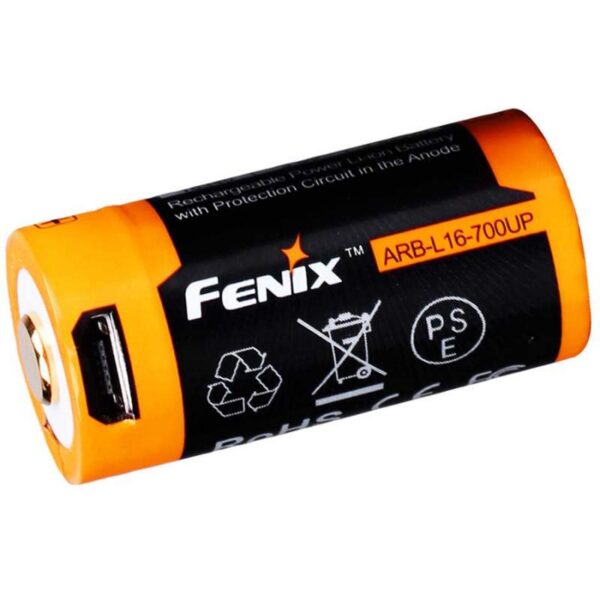 Bateria Recarregável Fenix ARB-L16-700UP 16340 700mAh 3.6V Micro-USB