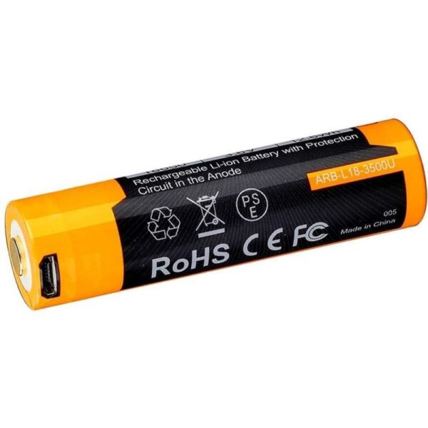Bateria Recarregável Fenix ARB-L18-3500U 18650 3500mAh 3.6V Micro-USB