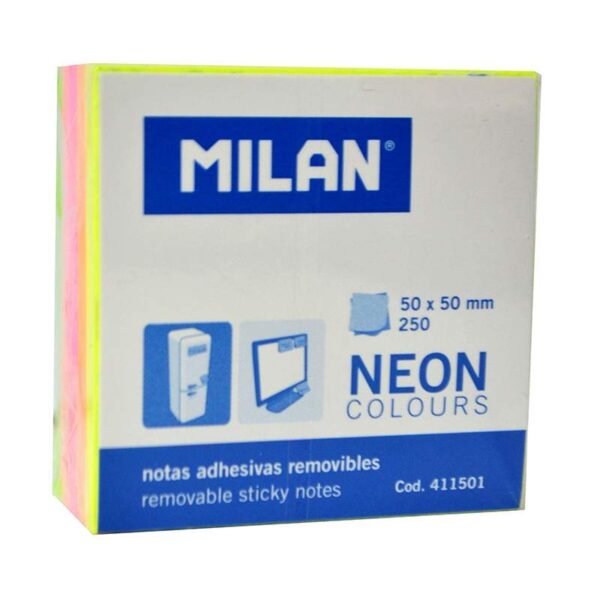 Bloco de Notas Milan Neon Colours 411501 (250 Folhas)