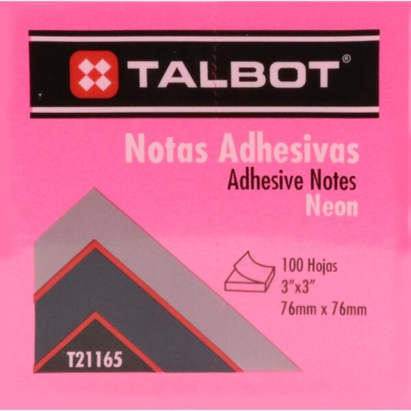Bloco Talbot Lembrete Adesivo - T21165 - Rosa