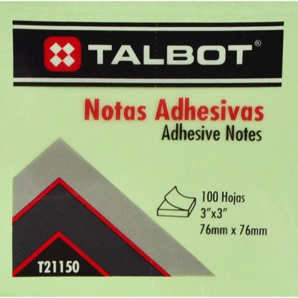 Bloco Talbot Notas Adesivas - T21150 - Verde