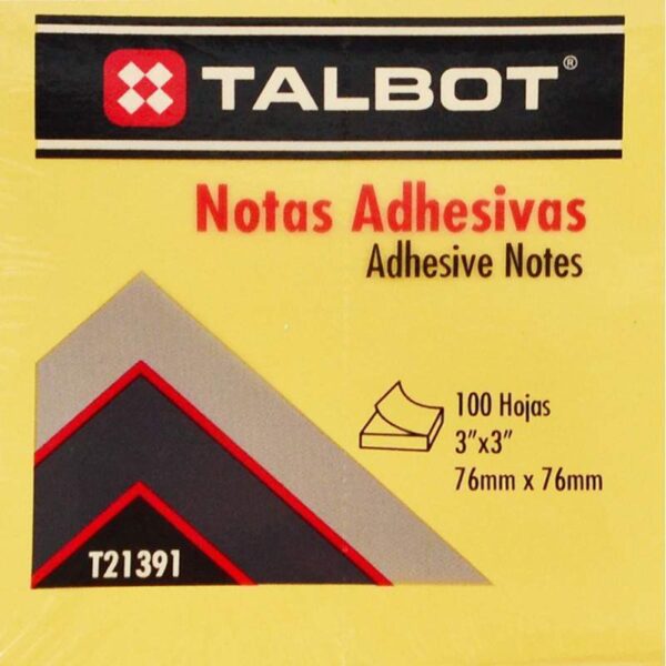 Bloco Talbot Notas Adesivas - T21391 - Amarelo
