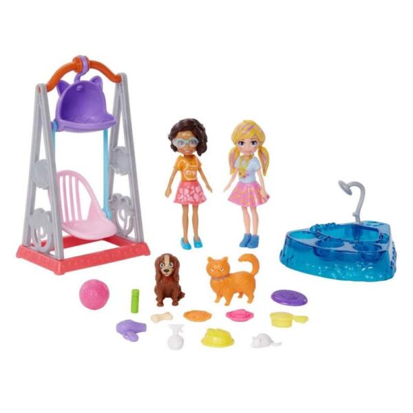 Boneca Mattel Polly Balanço Pet Wash N Wag - GFR06