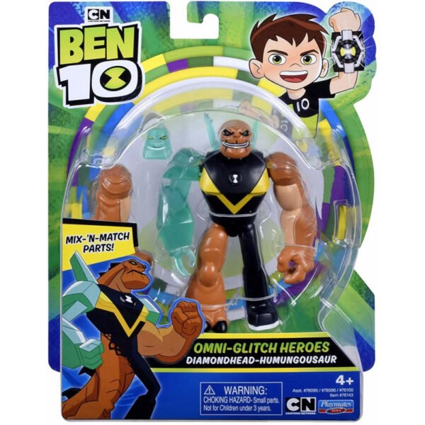 Boneco Playmates Ben 10 Omni-Glitch Heroes / Diamondhead-Humungousaur - 76143