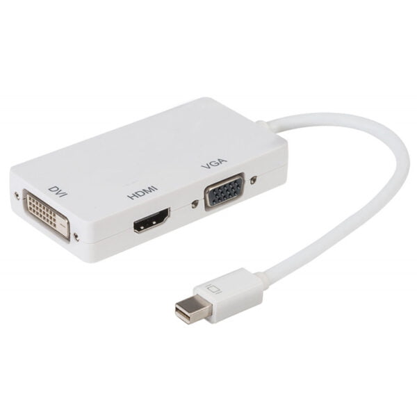 Cabo Adaptador HLD Mini DisplayPort para HDMI/DVI/VGA Fêmea - Branco