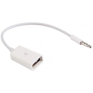 Cabo Adaptador HLD Mini Jack 3.5mm para USB Fêmea 13cm Branco