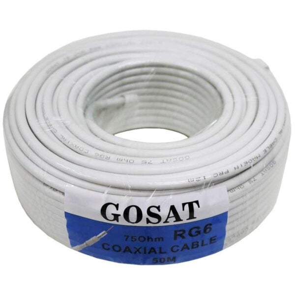 Cabo Coaxial Gosat RG6 75Ohm Branco 50M