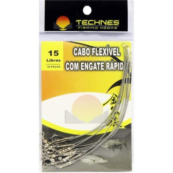 Cabo Flexível com Engate Rápido Technes 15lbs (10 Pçs)