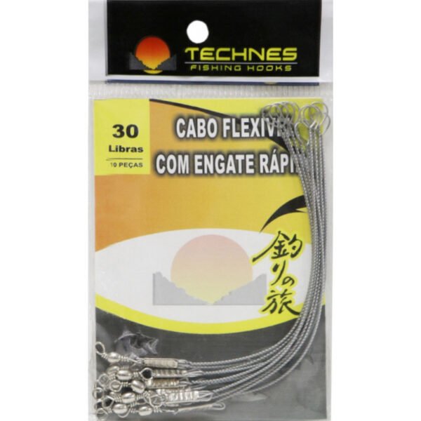 Cabo Flexível com Engate Rápido Technes 30lbs (10 Pçs)