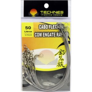 Cabo Flexível com Engate Rápido Technes 50lbs (10 Pçs)