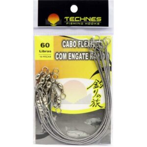 Cabo Flexível com Engate Rápido Technes 60lbs (10 Pçs)