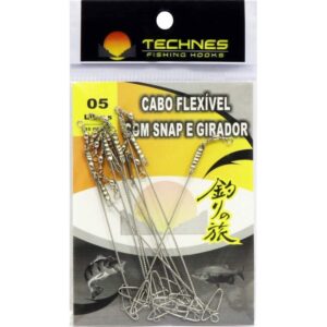 Cabo Flexível com Snap e Girador Technes 05lbs (10 Pçs)