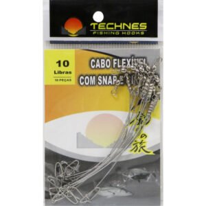 Cabo Flexível com Snap e Girador Technes 10lbs (10 Pçs)