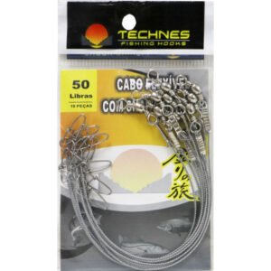 Cabo Flexível com Snap e Girador Technes 50lbs (10 Pçs)