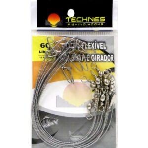 Cabo Flexível com Snap e Girador Technes 60lbs (10 Pçs)
