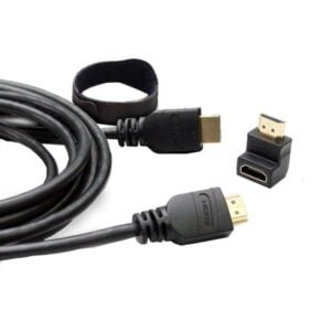 Cabo HDMI ELG HS1018 4k plug banhado a Ouro 24k 2.0v +Adap. HDMI 90° (1.8 metros)