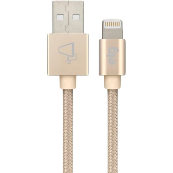 Cabo Lightning USB ELG C810BG Nylon trançado (1 metro) Dourado