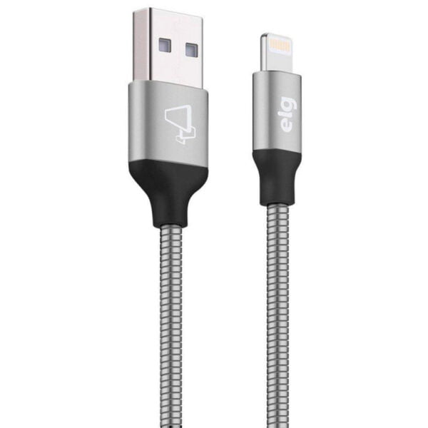 Cabo Lightning USB ELG INX810SL Inox Blindado (1 metro) Prata