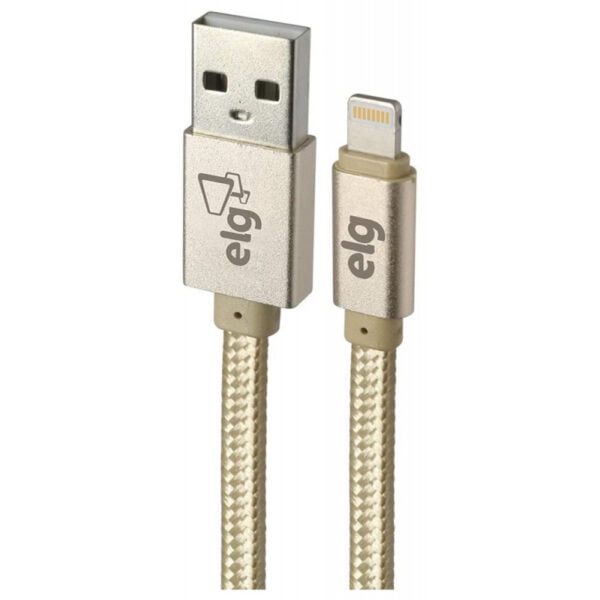 Cabo Lightning USB ELG L810BG Nylon Reforçado (1 metro) Dourado