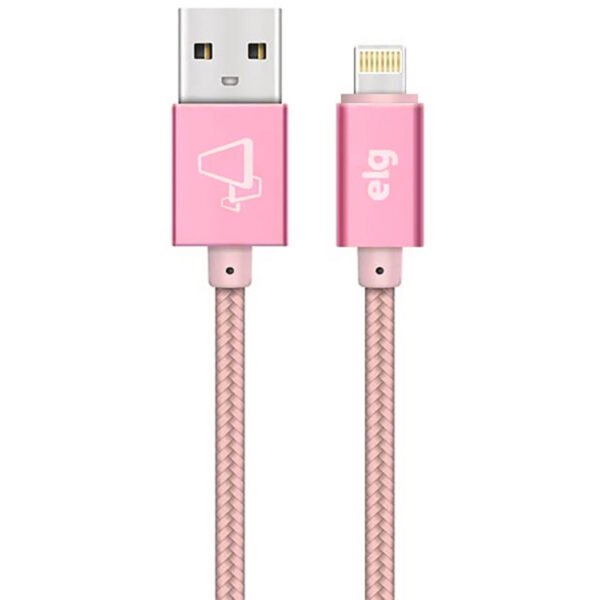 Cabo Lightning USB ELG L810BRG Nylon Reforçado (1 metro) Ouro Rosa