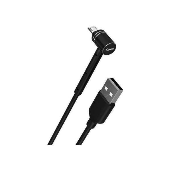 Cabo Micro USB 90° Quanta QTCMU90 1M Preto