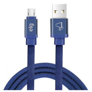 Cabo Micro USB ELG CNV510BE Tecido Canvas (1 metro) Azul