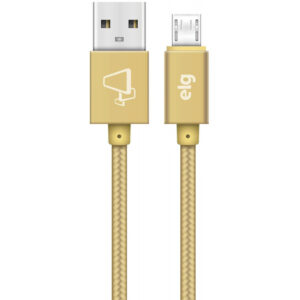 Cabo Micro USB ELG M520BG Nylon Trançado (2 metros) Dourado