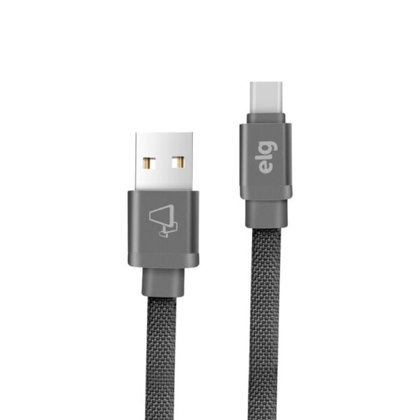 Cabo USB-C ELG CNVC10GY Cabo em tecido canvas (1 metro) Cinza