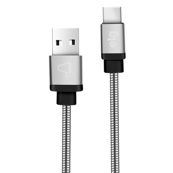 Cabo USB-C ELG INXC10SL Inox 2.4A 12W (1 metro) Prata