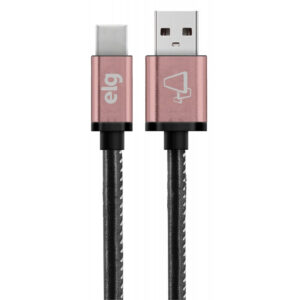 Cabo USB-C ELG SKNC10BK Tecido Natural 2.4A 12W (1 metro) Preto