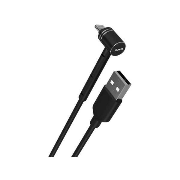 Cabo USB-Lightning 90° Quanta QTCUL90 1M Preto