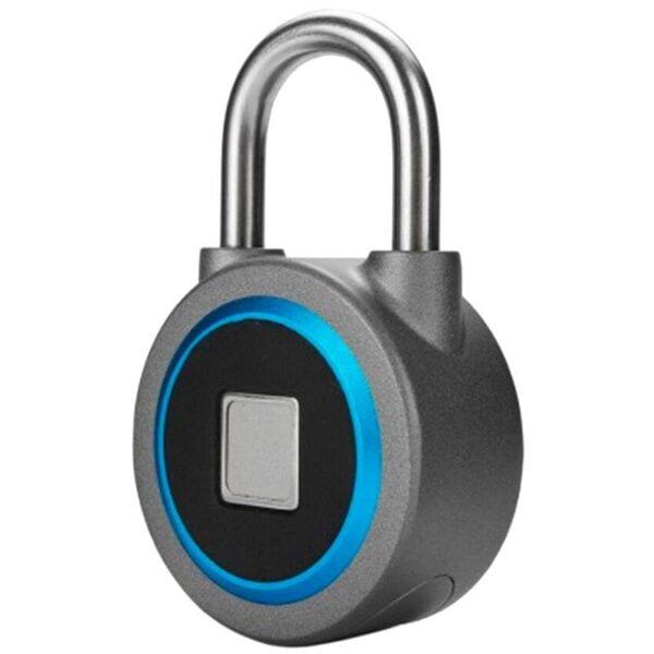 Cadeado Digital Biométrico OKLOK Bluetooth Cinza/Azul