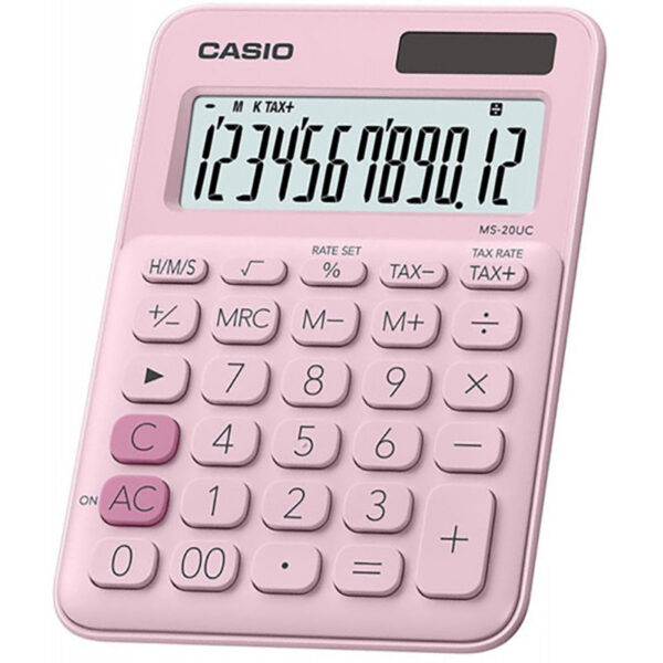 Calculadora Casio MS-20UC (12 Dígitos) - Rosa