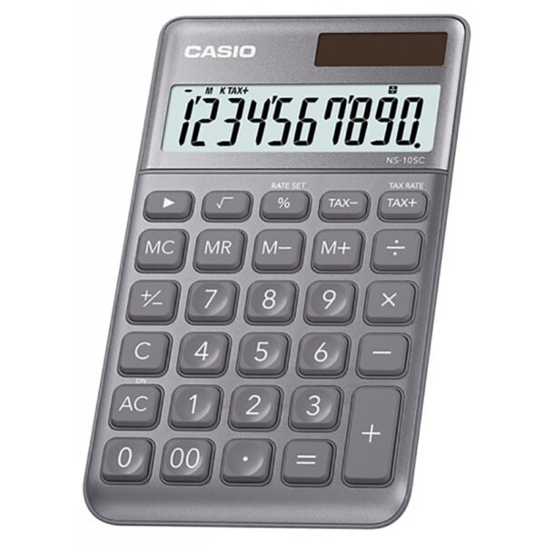 Calculadora Casio NS-10SC (10 Dígitos) - Cinza