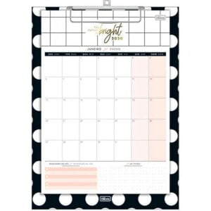 Calendário Planner com Prancheta West Village 2020 Tilibra 12 Paginas