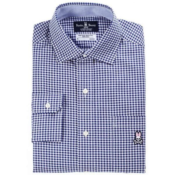 Camisa Gingham Sport Shir Psycho Bunny 16WV294 NVY Manga corta