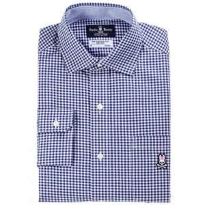 Camisa Gingham Sport Shir Psycho Bunny 16WV294 NVY Manga longa