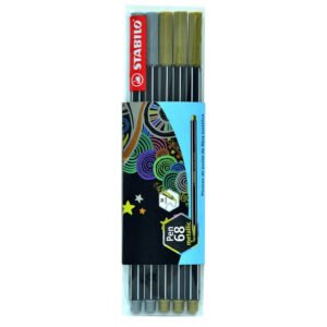 Caneta Pen 68 Stabilo Metallic (5 Colores)