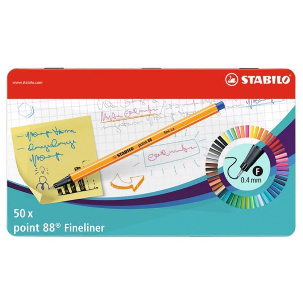 Caneta Stabilo Fineliner Point88 8850-6 (50 Cores)